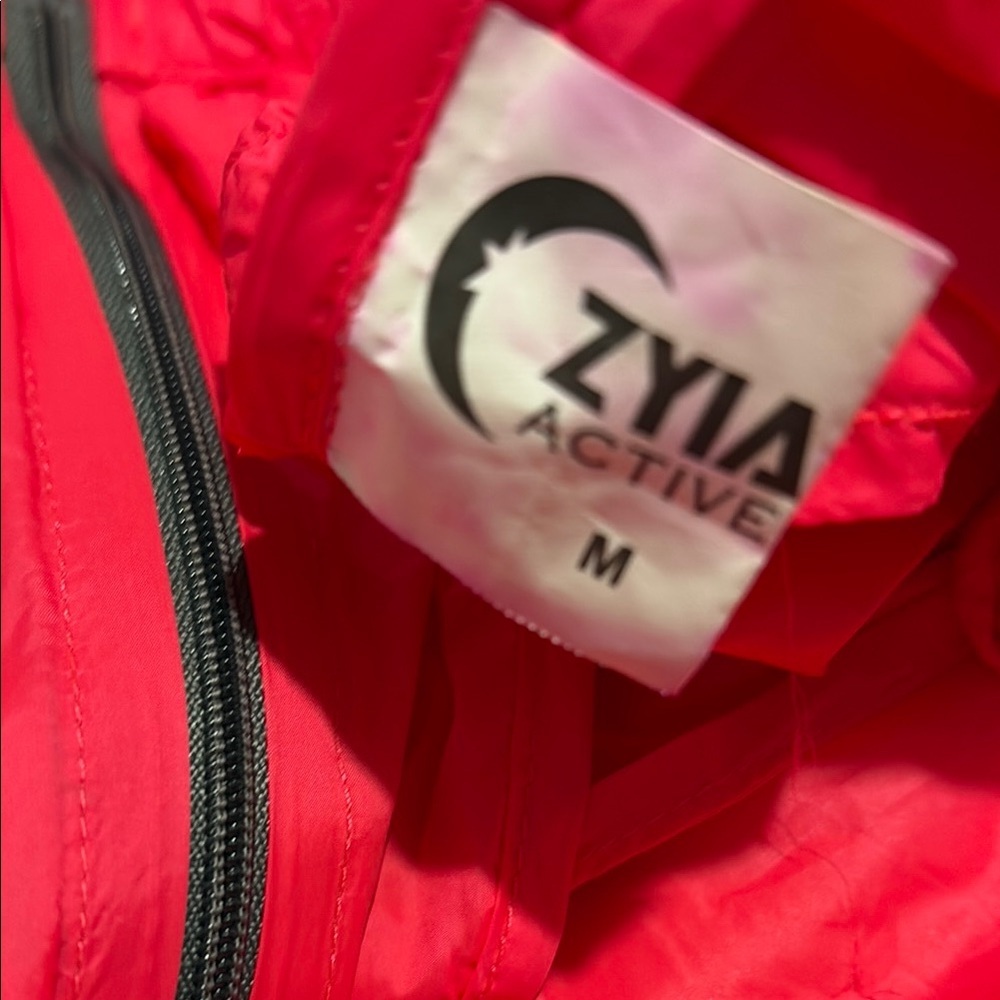 ZYIA Vibrant Windbreaker Jacket Coral Pink Lightweight Hooded Activewear - Picture 8 of 12